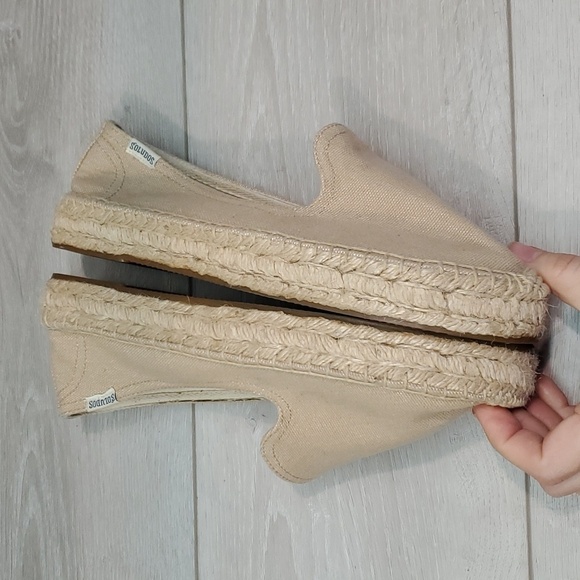 Anthropologie Soludos Womens Canvas Espadrille Loafer Slip on shoes sz 8.5 - Picture 8 of 12
